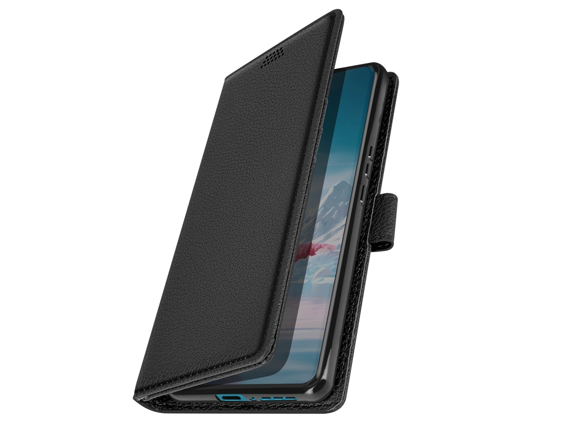 Capa Motorola Edge 40 Neo Aba com função Carteira e suporte vídeo Preto .