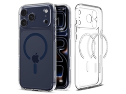 Capa Spigen Ultra Hybrid Magsafe Para Iphone 17 Pro Max, Transparente, Azul Profundo.