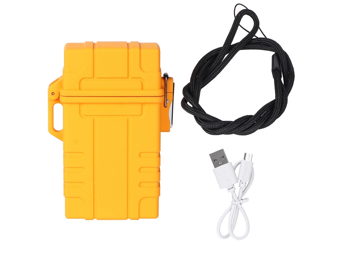 Isqueiro Elétrico Usb Carregável À Prova de Água Laranja S/MARCA