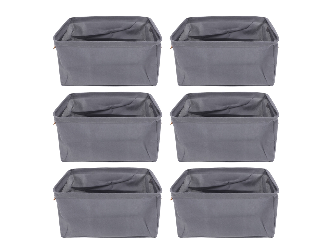 Caixas de Roupas de Tecido Pliáveis 48x28x25cm Cinza S/MARCA