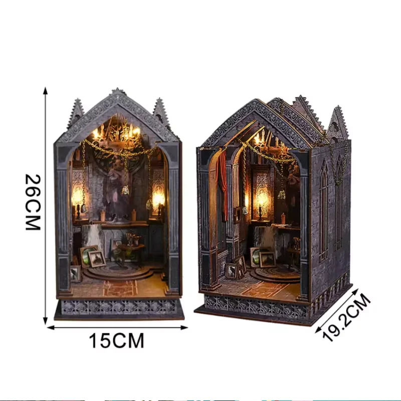 Kit Diy para Cantinho do Livro Dos Desejos Noite Tranquila, Modelo 3d de Madeira com Céu Estrelado MDUG
