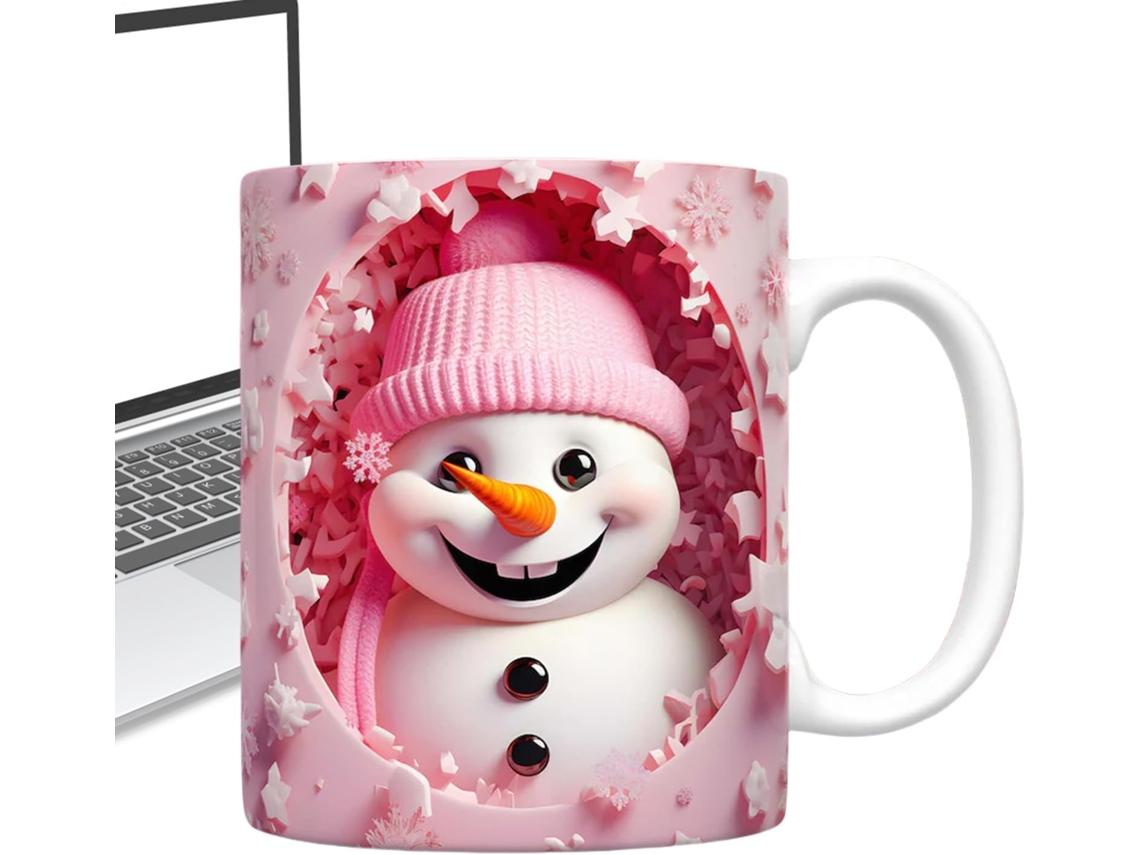 Canecas De Café De Cerâmica Natalinas, Com Design 3d De Boneco De Neve, 35cl