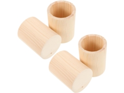 Conjunto De 4 Porta Lápis De Madeira, Formato Cilíndrico, Para Guardar Canetas E Lápis. Ideal Para E Gokoco