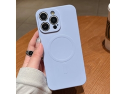 Capa Magsafe Para Iphone 16 Pro - Silicone Líquido Com Cor Sólida | Magnética - Lilás Roxo