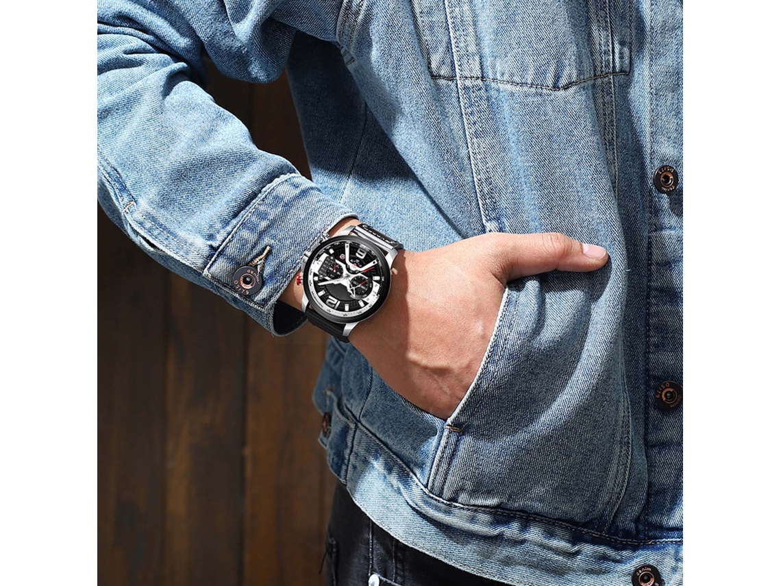 Relógio Masculino Curren 8329 Quartzo Casual3atm Calendário Sub dial