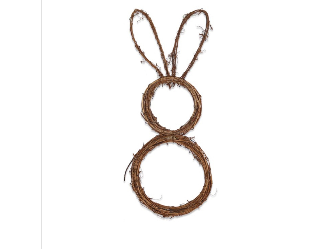 Guirlanda de Juta com Coelho em Forma de Coração para Páscoa e Jardim LAXISCREED