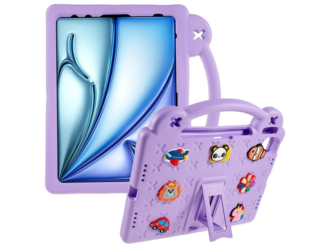 Capa protetora com espuma EVA para iPad Air 11 (2024), resistente a impactos, Roxa.
