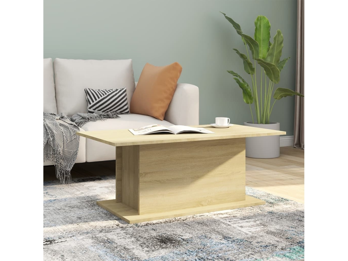 Vidaxl Mesa De Centro 102x55,5x40 Cm Derivados Madeira Carvalho Sonoma