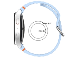 Pulseira Esportiva com Costura Ondulada para Samsung Galaxy Watch 7/6/5/4 Fivela Prateada CHABERLU