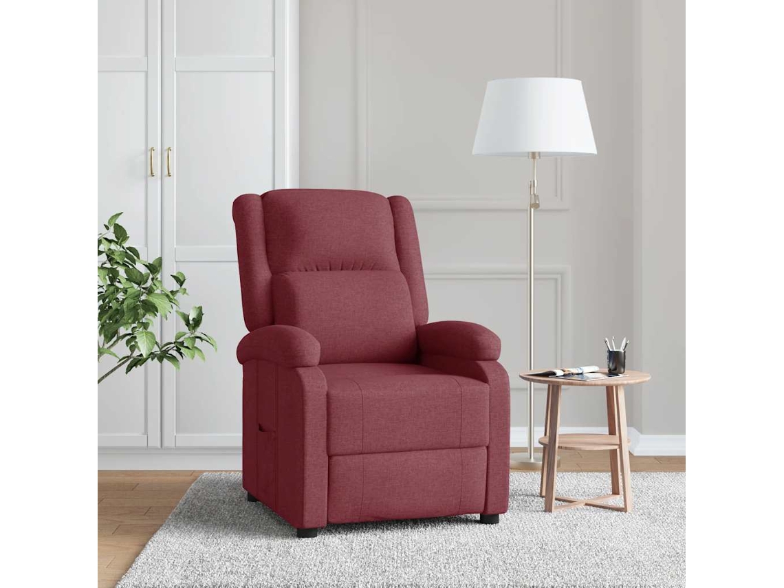 Vidaxl Poltrona Reclinável Tecido Vermelho Tinto