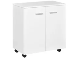 Armário para Documentos com Rodízios, 2 Portas, 60x35x65 Cm, Branco, ZENCORE SERVICES