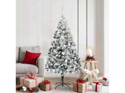 Vidaxl Árvore De Natal Artificial Branco 180 Cm Pvc, Aço E Plástico