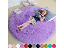 Tapete Ehstmind Redondo Quarto Circular Fofo Peludo Multicor (100x50x50cm)