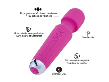 Vibrador Varinha Estimulador de Clitóris Clitoral Rosa Brinquedo Sexual Orgasmos Intensos Múltiplos e Discretos HUGBOX