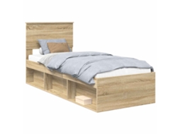 Estrutura da Cama com Cabeceira Carvalho Sonoma MAISON EXCLUSIVE 75x190 cm