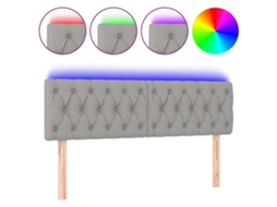 Cabeceira de Cama com Luzes Led Tecido Cinza Claro MAISON EXCLUSIVE (144x7x78 cm)