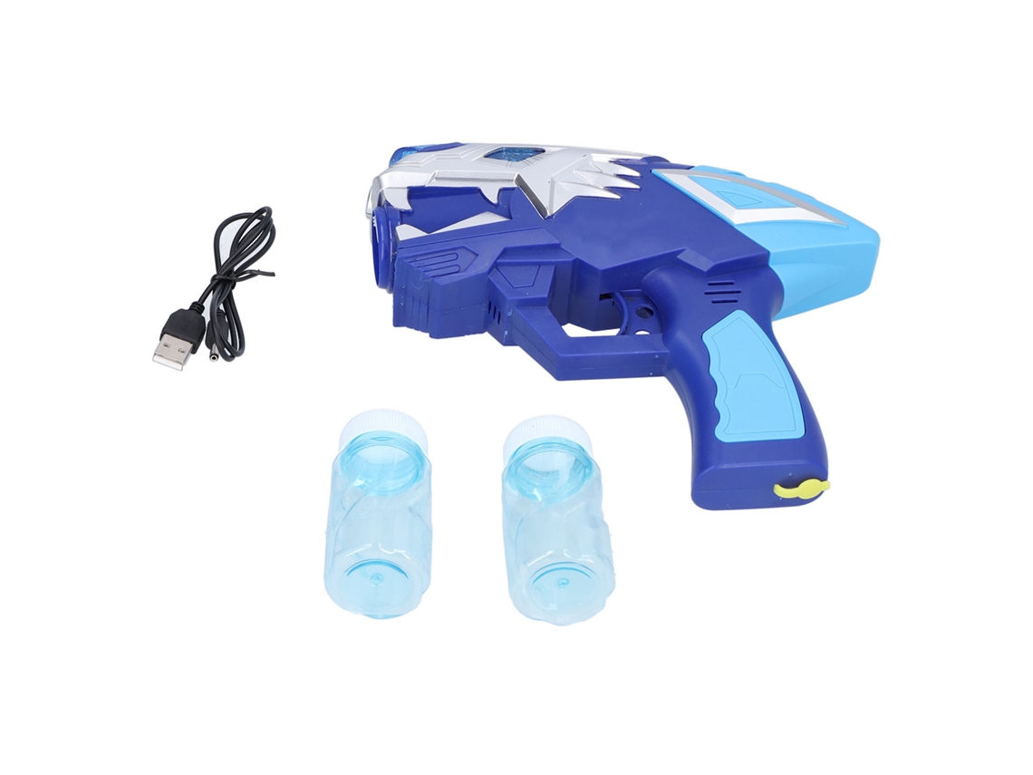 Máquina De Bolhas Infantil Usb Com Projeção Estilo Cartoon Brinquedo De Bolhas Para Crianças Azul