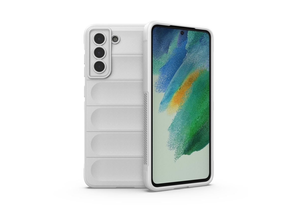 Capa Halinuia Para Samsung Galaxy S21 Fe Magic Shield Tpu Flanela Branca (proteção Interior Flanela)