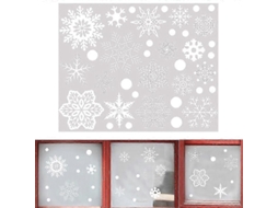 Adesivos De Neve Com Glitter Para Janela 37pcs Sticker Estático De Natal Para Vidro E Superfícies Lisas
