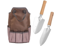 Bolsa de jardim com espaço para armazenamento, organizador de ferramentas com bolsas para pás e outros materiais, kit de jardinagem em