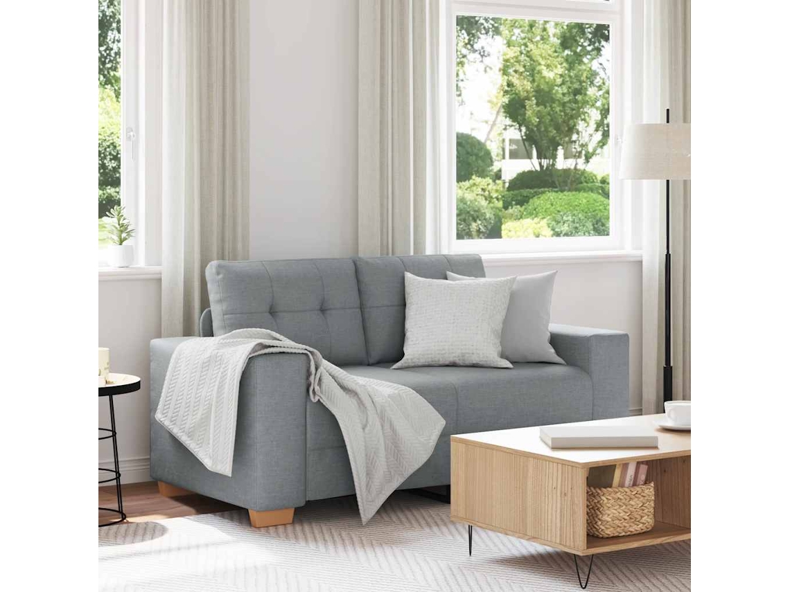 Vidaxl Sofá De Dois Lugares, Cinza Claro, 160x77x82 Cm, Em Tecido