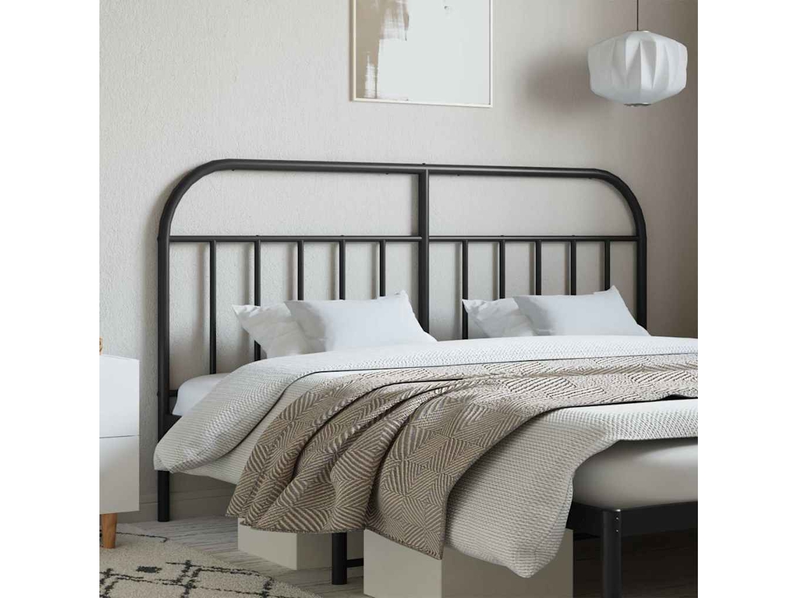 Vidaxl Cabeceira De Substituição 160 Cm Metal Preto