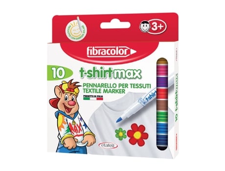 Marcador T-Shirtmax Fibracolor C/10 Cores FIBRCOLOR