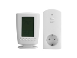 Termostato Programável Sem Fio Com Controle Remoto E Socket Lcd 230v 16a 3680w
