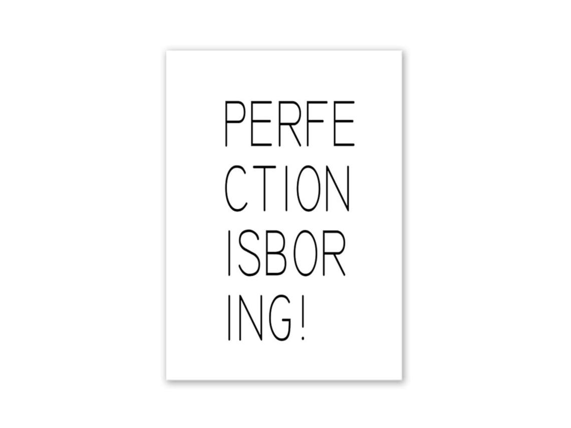 Laxiscreed Obra Em Óleo Com Texto Motivador "a Perfeição É Tediosa" Para Ambiente Elegante