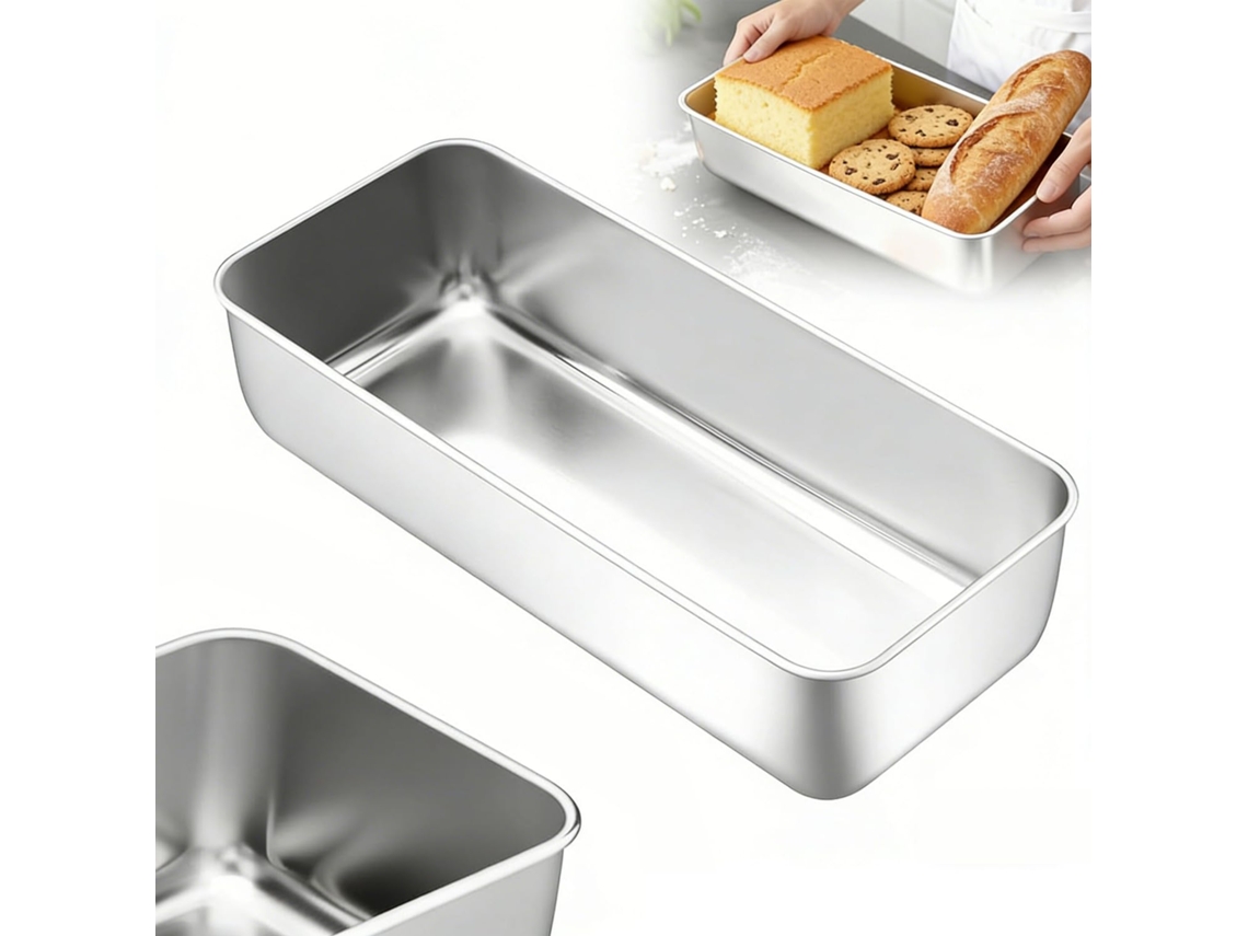 Forma De Pão Retangular 33 Cm Aço Inoxidável Antiaderente