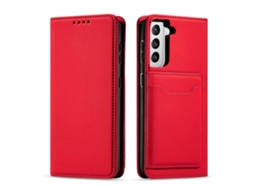 Capa De Couro Para Celular Com Suporte Para Cartão Magnetism Skin Feel