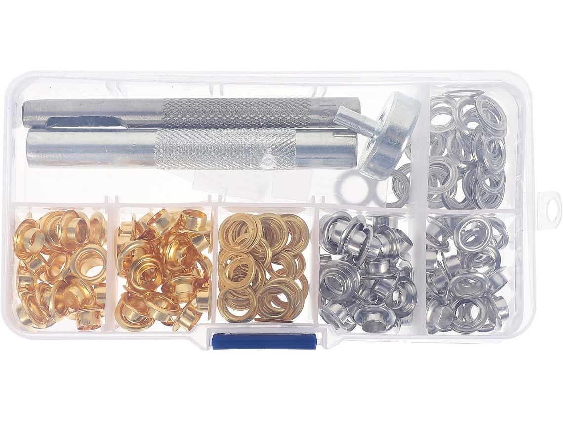 Kit Com 100 Ilhós De Liga Metálica, Ferramentas Instalação, Pará