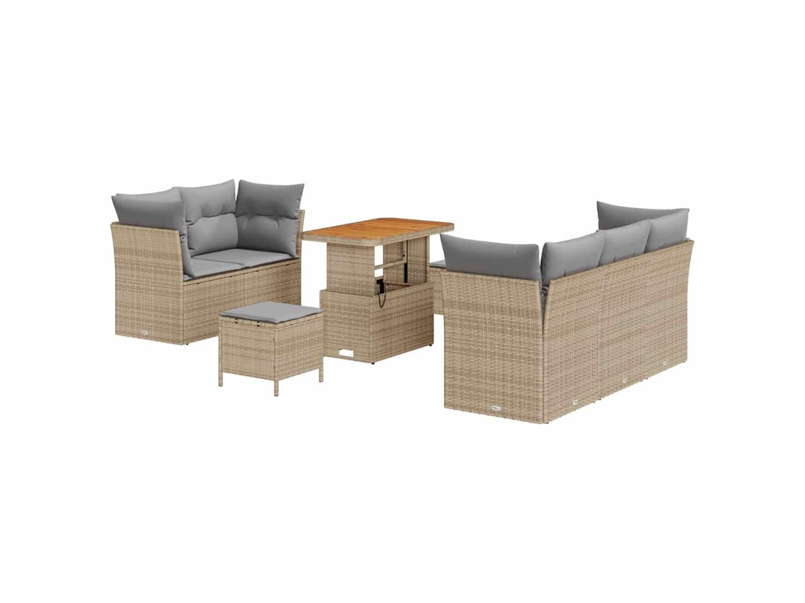 Maison Exclusive - Conjunto De Sofá De Jardim 8 Pcs Bege E Cinzento Claro