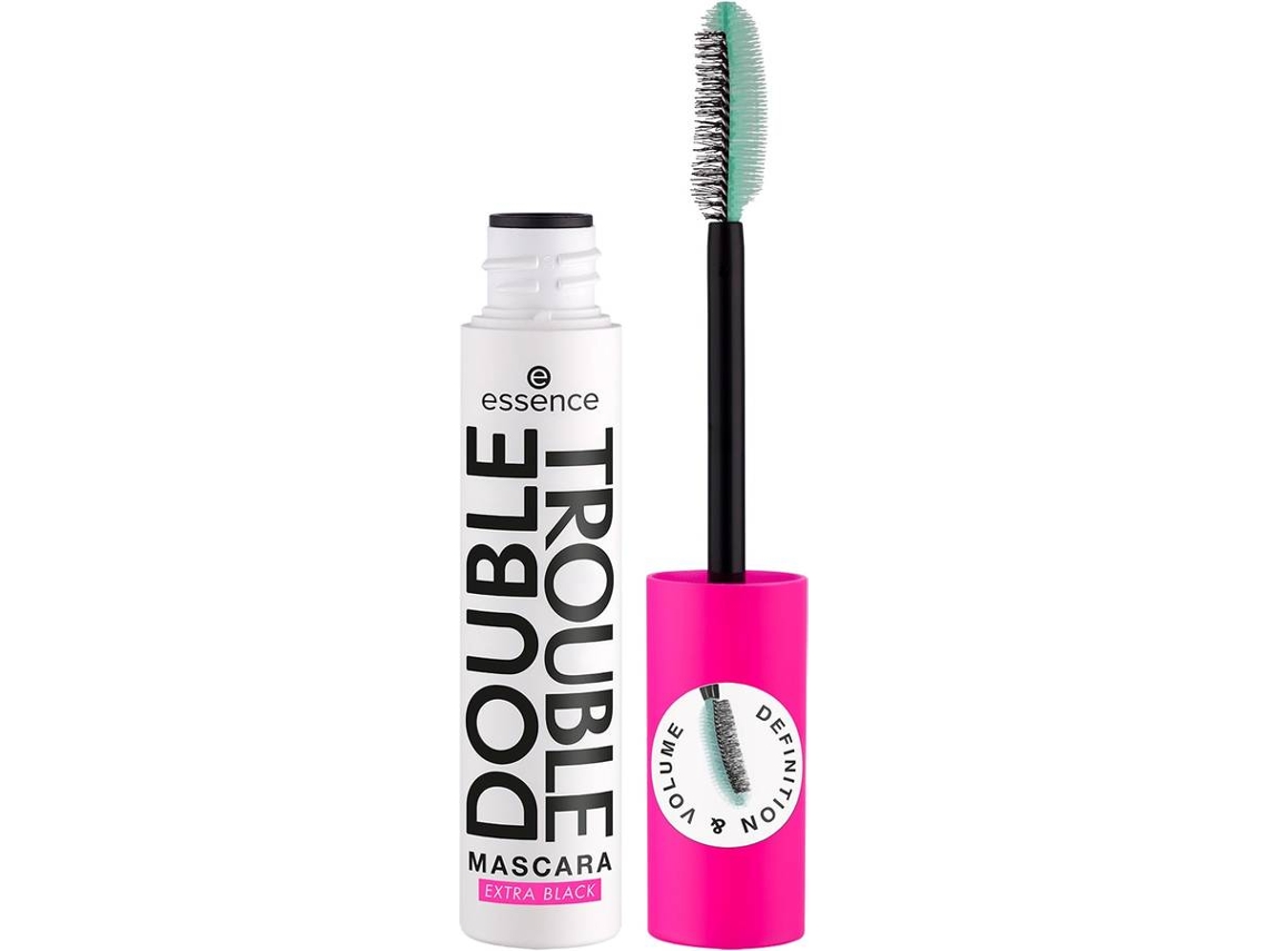 Máscara de Pestanas ESSENCE Double Trouble Extra Preto (12 ml)