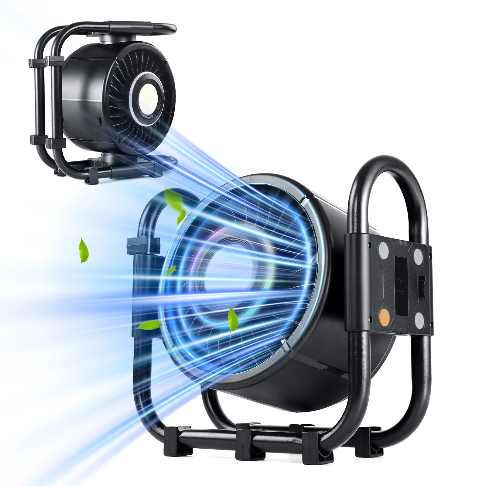 Ventilador de Camping MDUG com 6 velocidades, bateria de 16000mah e iluminação rgb