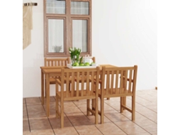 Vidaxl Conjunto De Jantar De Jardim De 5 Peças 150x90 Cm Madeira De Teca Maciça