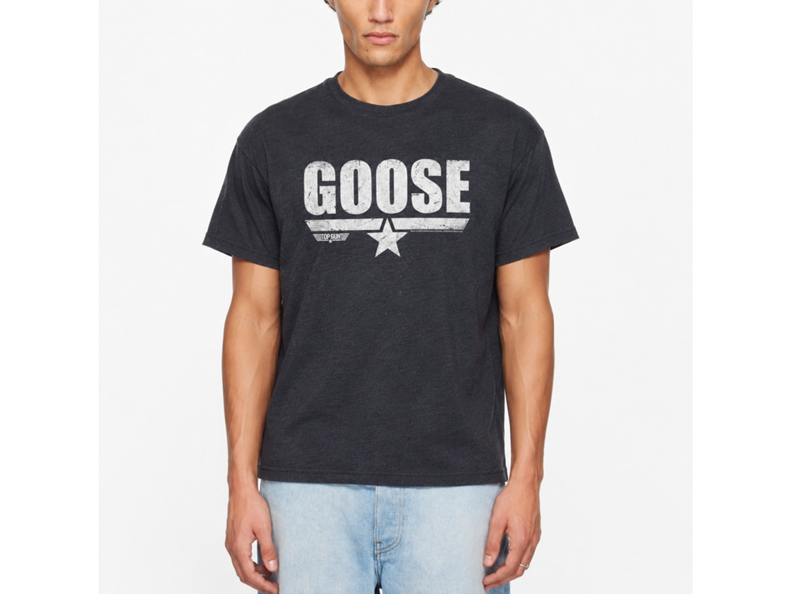 Rockinstone Top Gun Movie Goose Heather Navy Adult T-shirt Size:xxxl