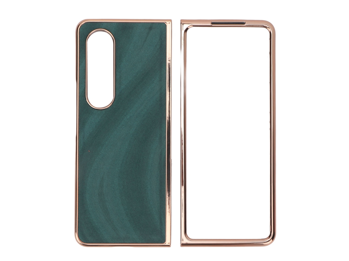 Funda para Samsung Galaxy Z Fold 4 de couro sintético, antiarranhões, estilo plegável, verde | S/MARCA