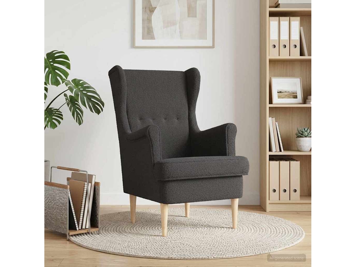 Vidaxl Poltrona Cinzento-escuro Bouclé