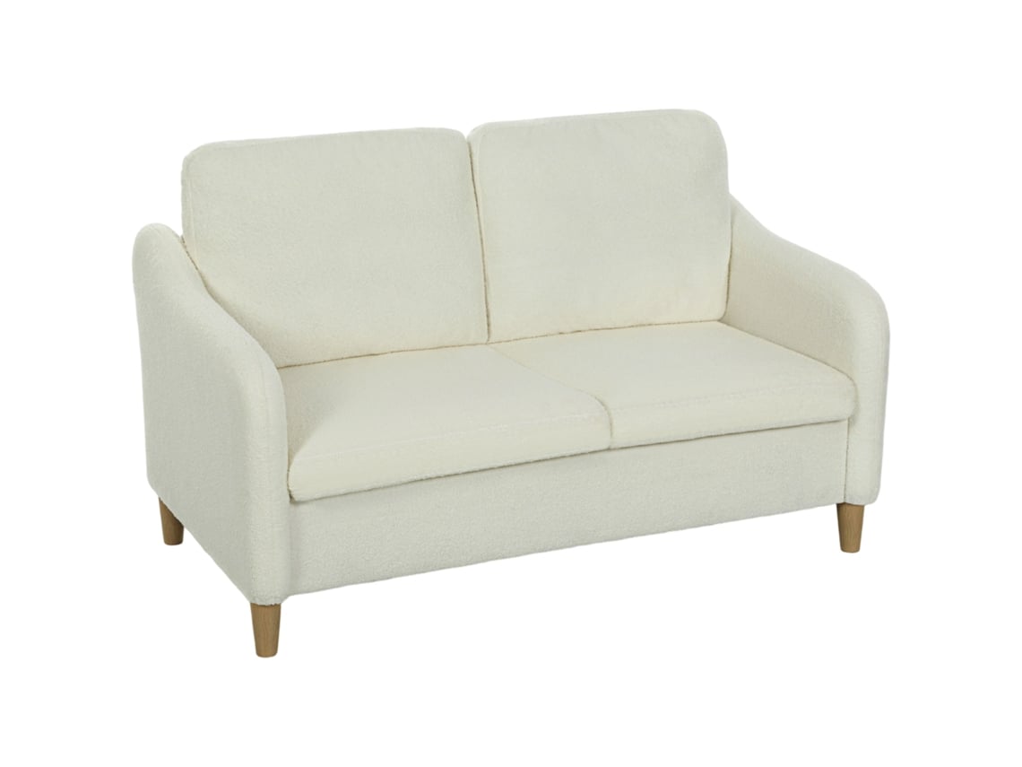 Sofá 2 lugares ZACHARY, estilo Chesterfield, couro sintético, almofada, marrom