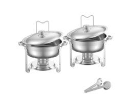 Aquecedor de Alimentos para Buffet com 2 Recipientes e Tampa S/MARCA (40x30x15 cm)