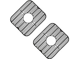 Duas bandejas de silicone com ranhuras protegem os utensílios de cozinha contra danos e aumentam a segurança na impressão.