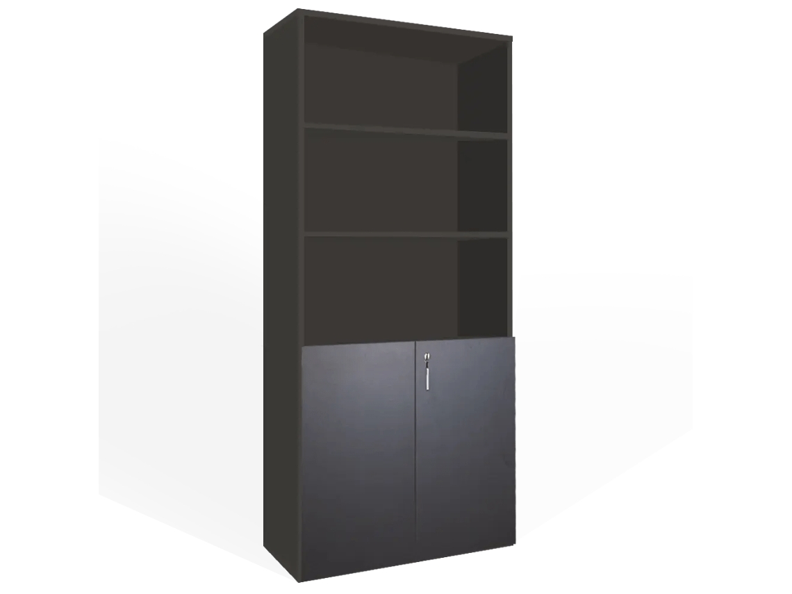 Armário de arquivo com portas baixas. 5 prateleiras. 200 x 90 x 40 cm. Cinza. OFILIKE