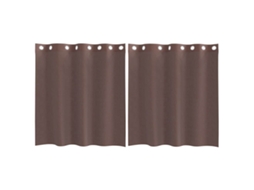 Maison Exclusive - Cortinas De Voile Com Ilhós 2 Pcs Castanho 140x140 Cm