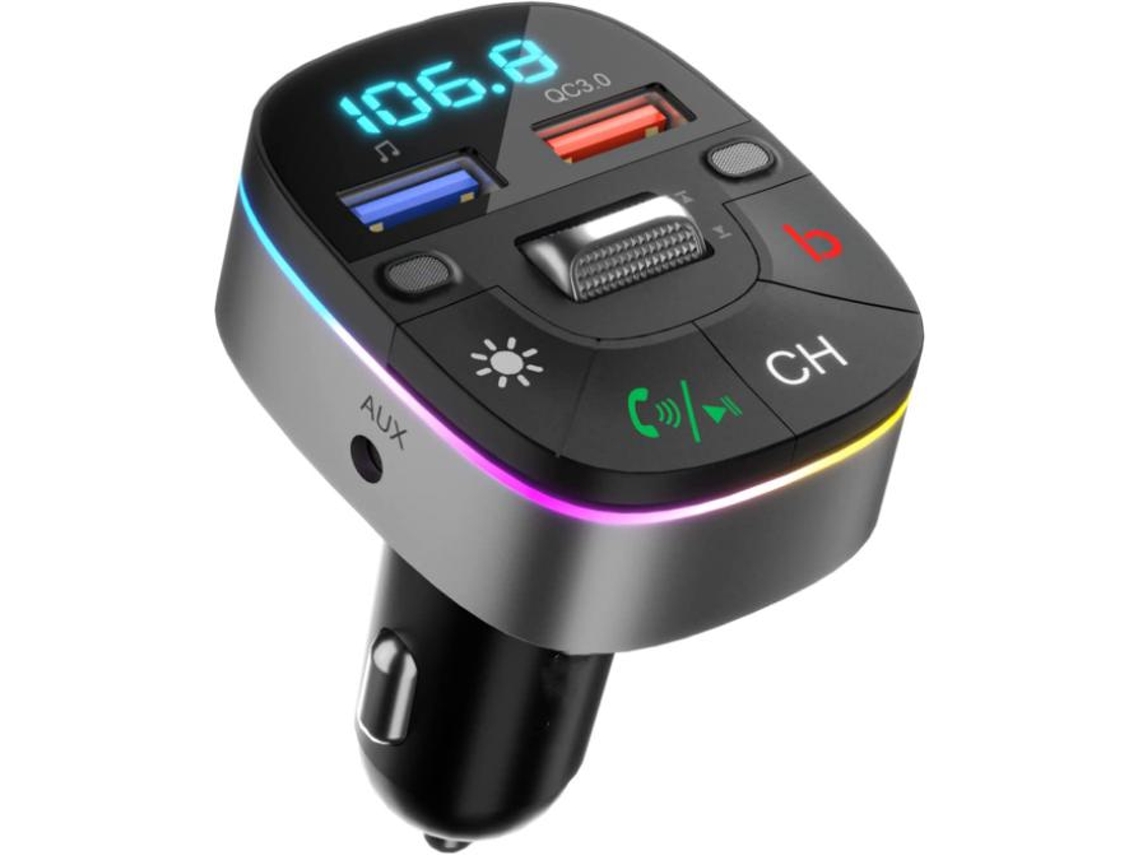 Transmissor Fm Bluetooth Yizhood M74 Qc3.0 Siri/google Preto