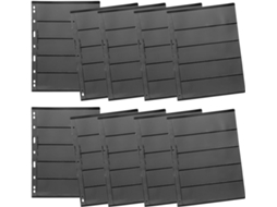 Gadpiparty Lote De 10 Feuilles Mobiles Para Álbum De Timbres Em Pet Noir - Design Transparente Reutilizável