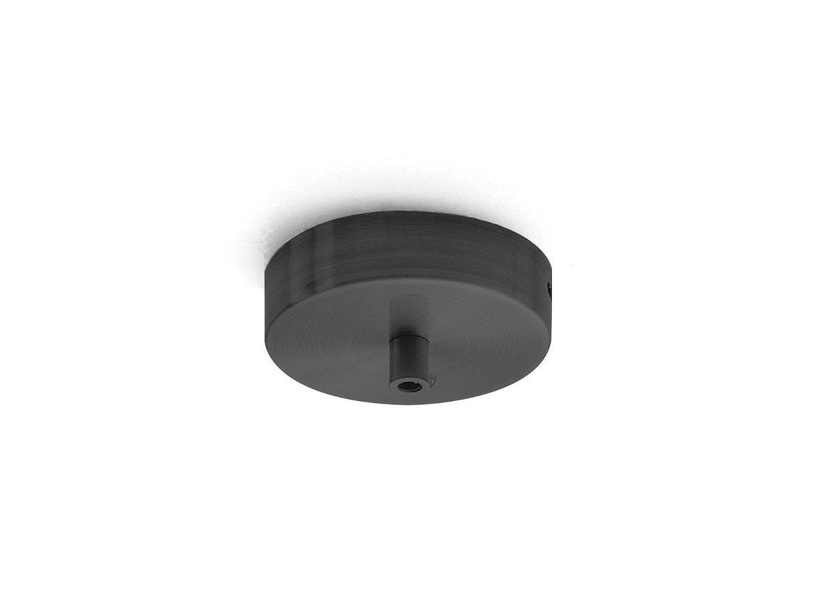 Rosácea De Teto Redonda De Metal Alice Ip20 Preta Para Luminárias Suspensas Base De Teto Moderna, Conexão Central, Fácil Instalação Gea Luce