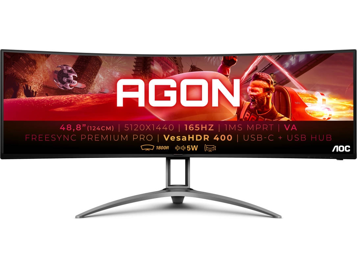 Monitor Curvo Gaming AOC AG493UCX2 (49'' - 4 ms - 165 Hz - FreeSync Premium Pro)
