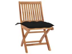 Conjunto de 2 Cadeiras de Jardim com Teca Castanha Almofadões Maciça MAISON EXCLUSIVE