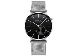 Reloj De Pulsera Analógico Crrju Con Caja De Aleación Y Movimiento De Cuarzo Plata Y Negro